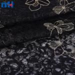 Encaje floral metalizado dorado/negro