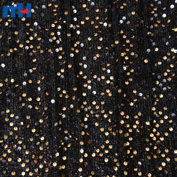 Tissu brodé de paillettes