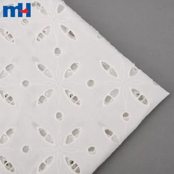 Tissu en coton avec ouverture en dentelle