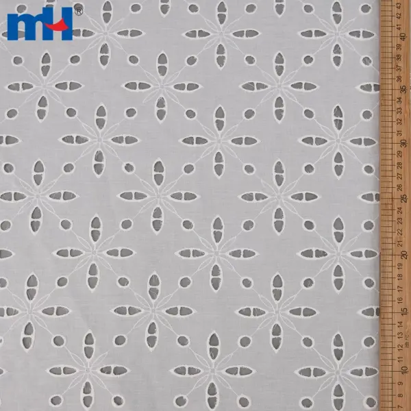 Tissu en coton avec ouverture en dentelle