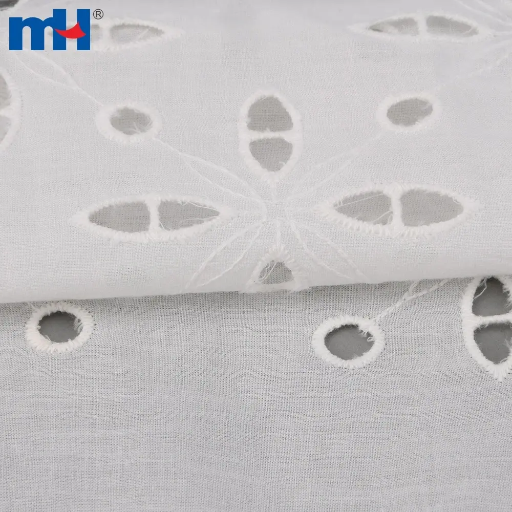 Tissu en coton avec ouverture en dentelle