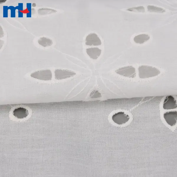 Tissu en coton avec ouverture en dentelle