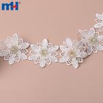 Décoration dentelle chimique hydrosoluble avec strass