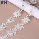 Décoration dentelle chimique hydrosoluble avec strass