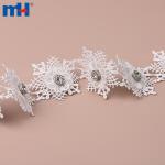 Décoration dentelle chimique hydrosoluble avec strass