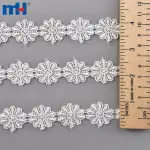 Wstążka koronkowa haftowana chemicznie o średnicy 1 cala