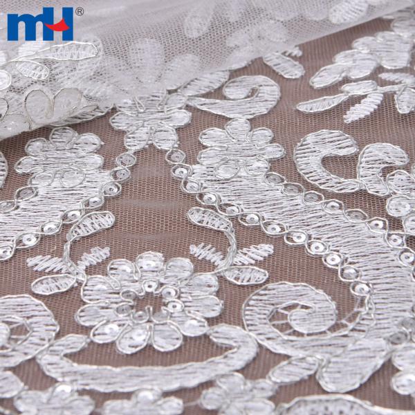 Tessuto di pizzo ricamato in corda