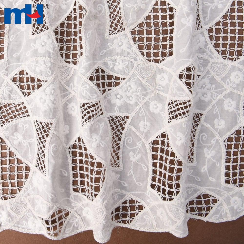 Cotton embroidered lace fabric