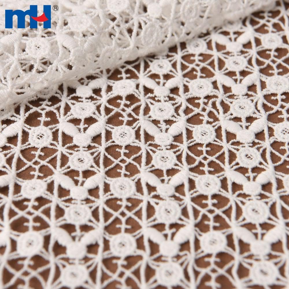 White guipure lace fabric