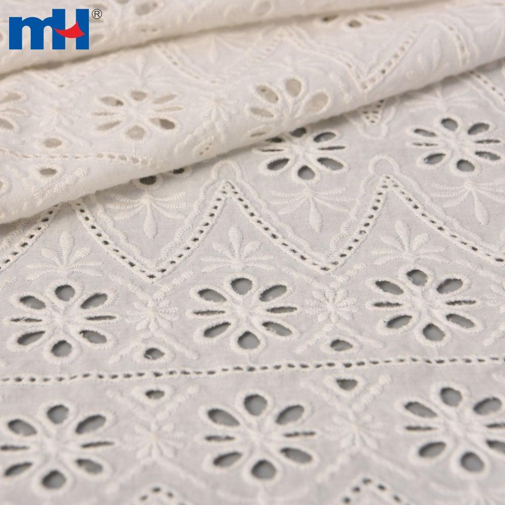 Tissu en dentelle brodée 100% coton