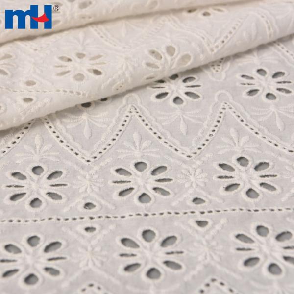 Tissu en dentelle brodée 100% coton