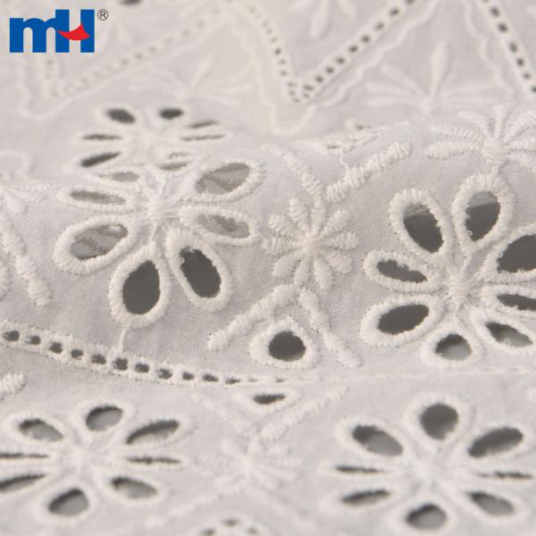 Tissu en dentelle brodée 100% coton