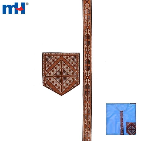 Ribbon, cross embroidery and thread embroidery