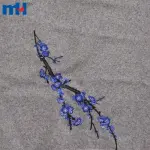 Tecido de lã bordado com flores