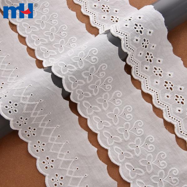 Bordure en dentelle à œillets en coton