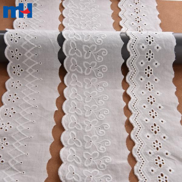 Bordure en dentelle à œillets en coton