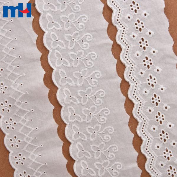 Bordure en dentelle à œillets en coton