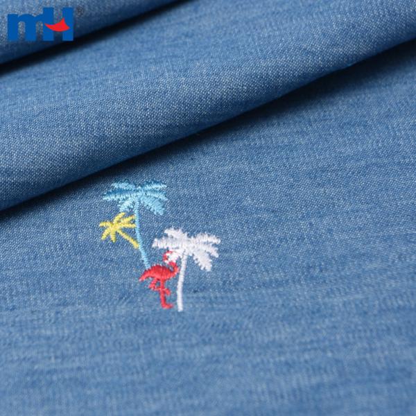 Tissus denim brodés