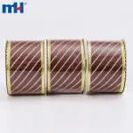 Diagonally striped wire organza Christmas ribbon