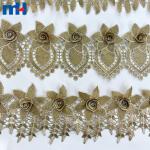 Polyester chemical lace with diamonds