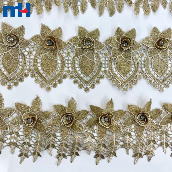 Polyester chemical lace with diamonds