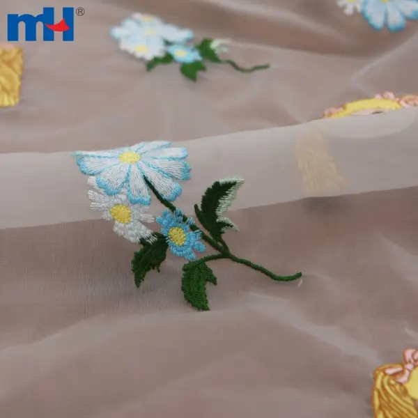 Gul naqshli organza mato