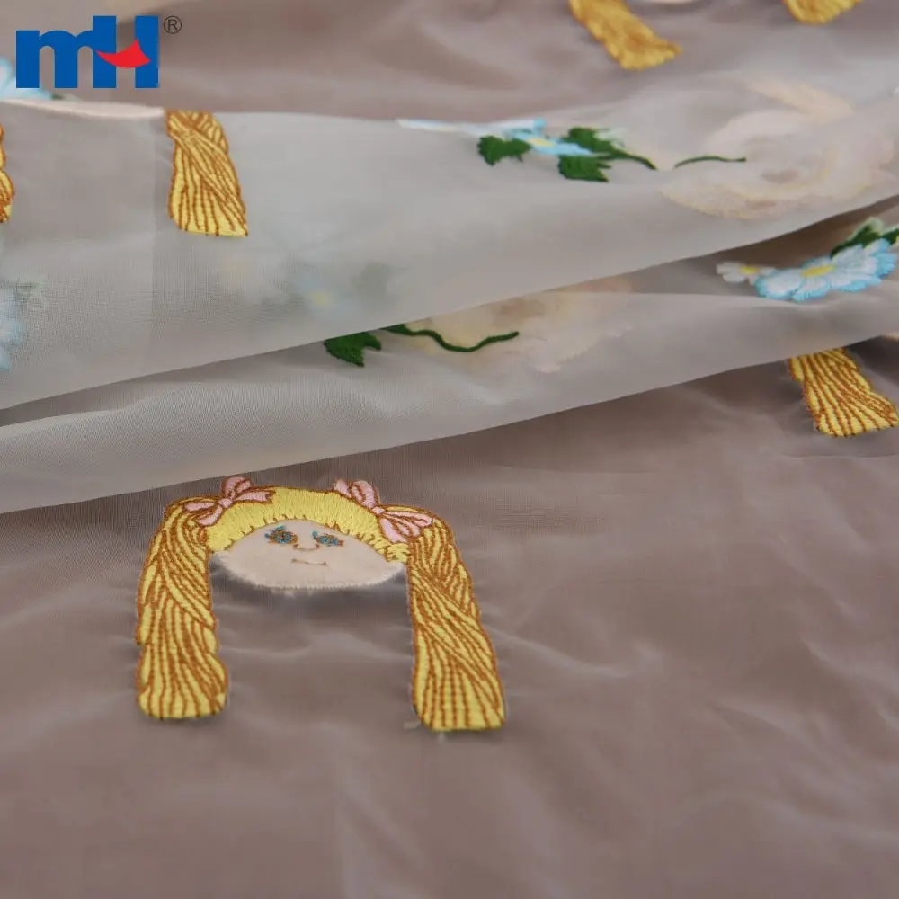 Gul naqshli organza mato
