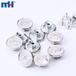 Jinslar uchun 17 mm sink qotishma kumush o'yilgan metall tugma tugmasi