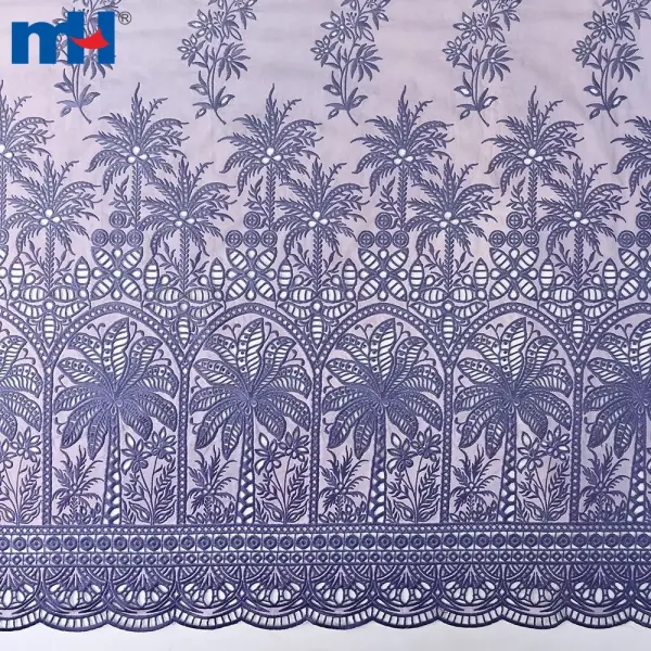 Ombre Embroidered Cotton Lace Fabric - Ready stock for traditional wear