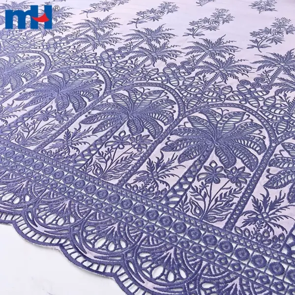 Ombre Embroidered Cotton Lace Fabric - Ready stock for traditional wear