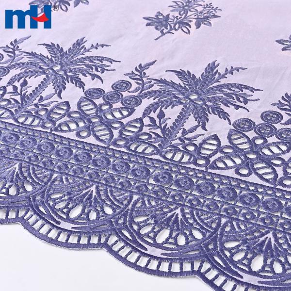 Dentelle de coton brodée ombrée - parfaite pour les manches et les vêtements traditionnels