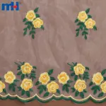 Tessuto di organza ricamato floreale