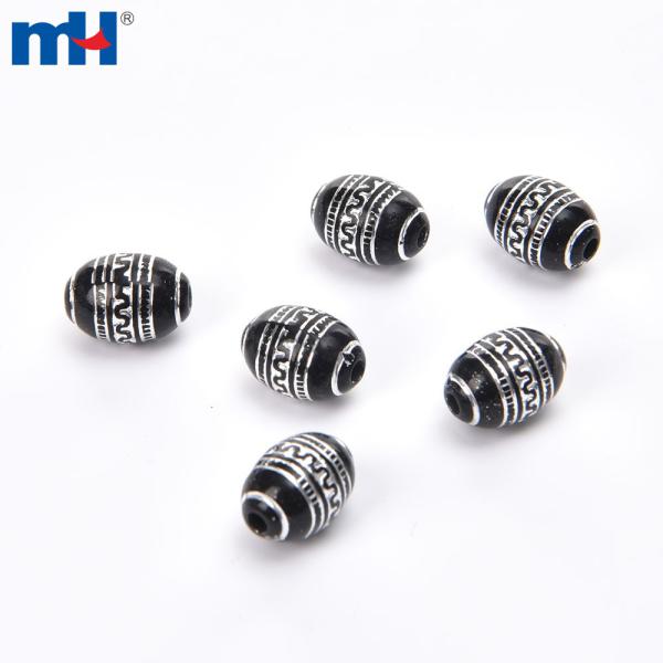 Striped plastic acrylic beads