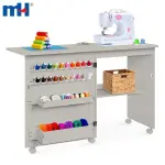 Wooden foldable sewing table and craft station