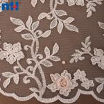 Tecido de renda de casamento com miçangas no atacado