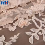 Tecido de renda de casamento com miçangas no atacado