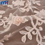 Tecido de renda de casamento com miçangas no atacado