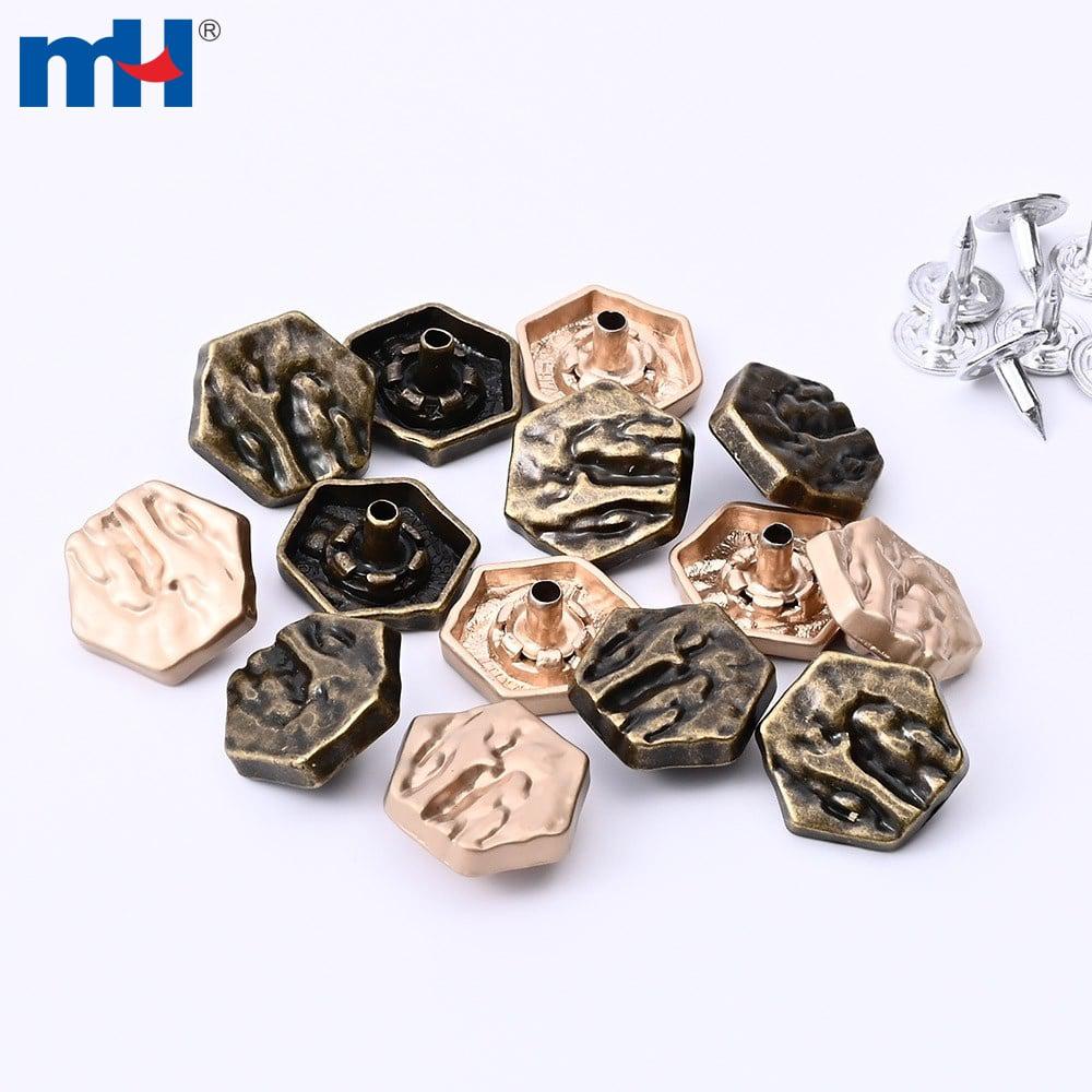 17 mm Zinklegierung Vintage geometrischer Metallknopf für Jeans