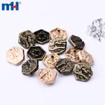 17 mm Zinklegierung Vintage geometrischer Metallknopf für Jeans