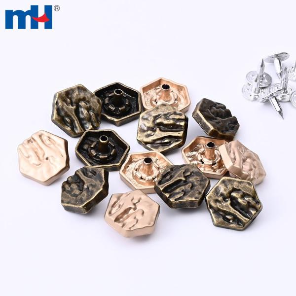 17 mm Zinklegierung Vintage geometrischer Metallknopf für Jeans