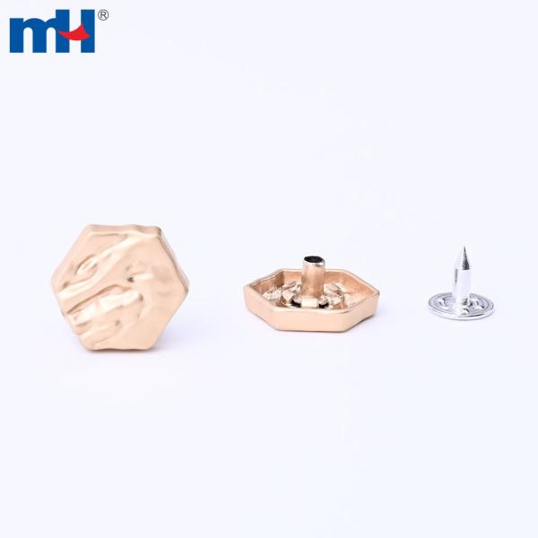 17 mm Zinklegierung Vintage geometrischer Metallknopf für Jeans