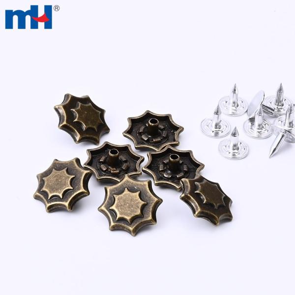17 mm Zinklegierung Vintage geometrischer Metallknopf für Jeans