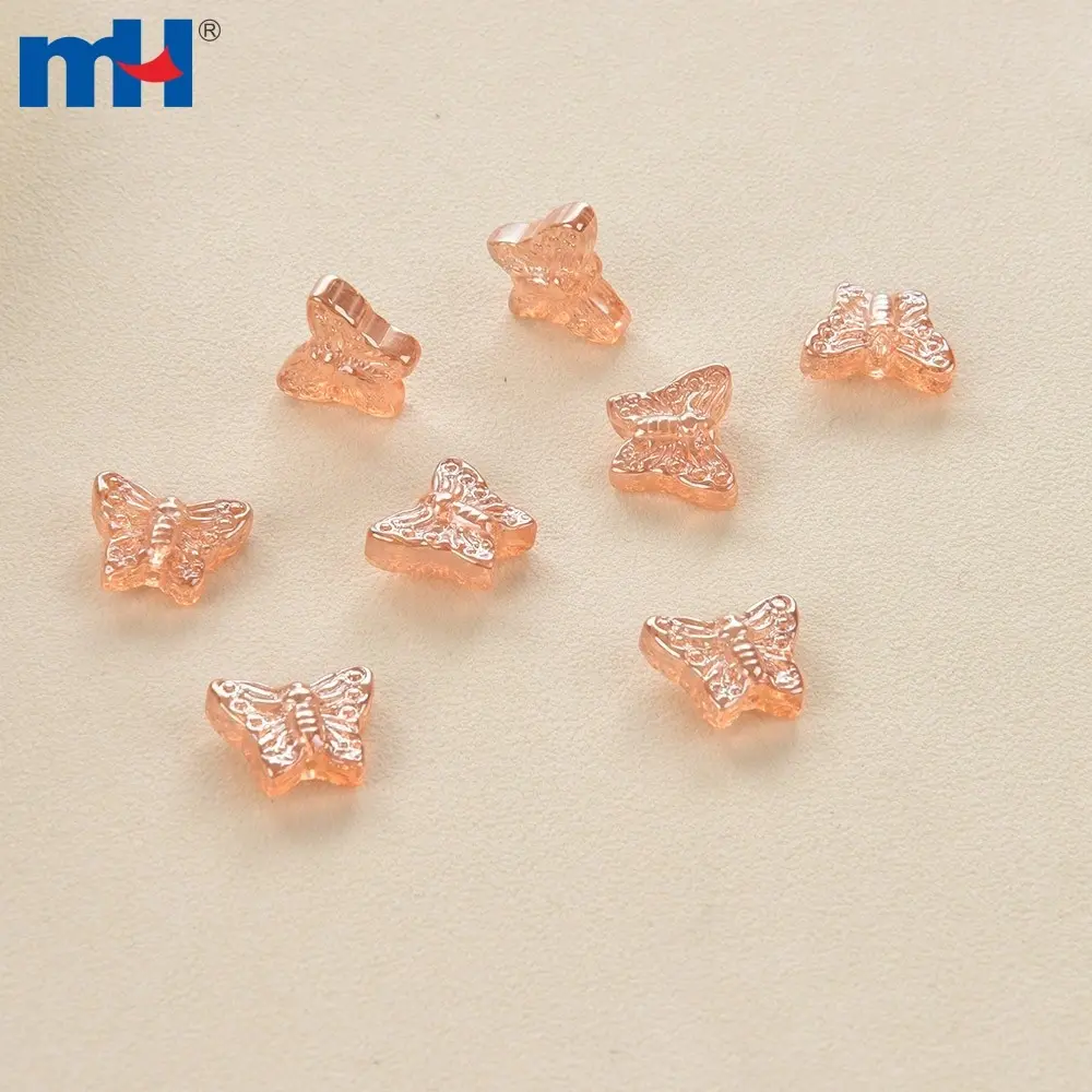 Butterfly shaped glass beads