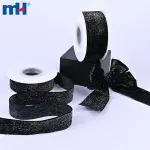 Cinta de terciopelo de nailon brillante con hilos metálicos brillantes.