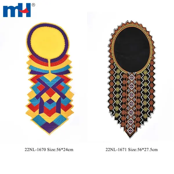Ironed embroidered African lace collar