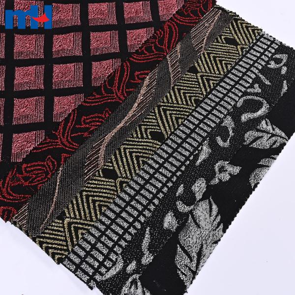 Tecido jacquard metálico elástico para confecção de vestidos
