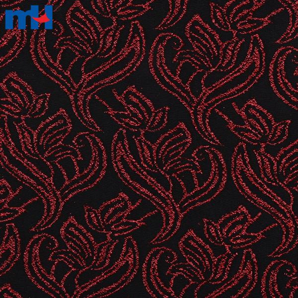 Tecido jacquard metálico elástico para confecção de vestidos