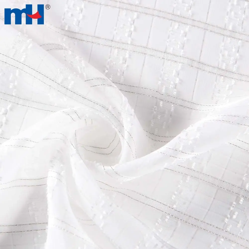 Tessuto chiffon jacquard argento lurex