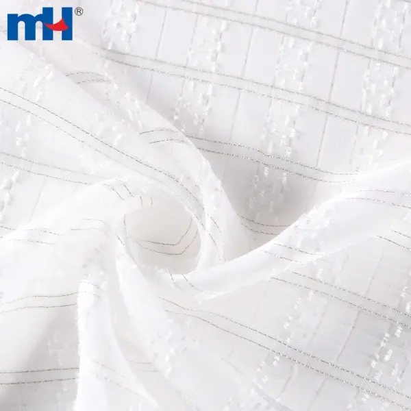 Tessuto chiffon jacquard argento lurex