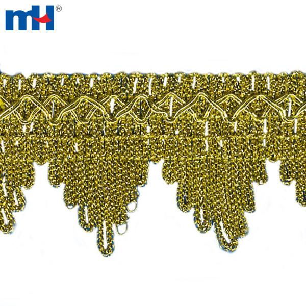 Bordure en dentelle dorée métallisée de 40 mm
